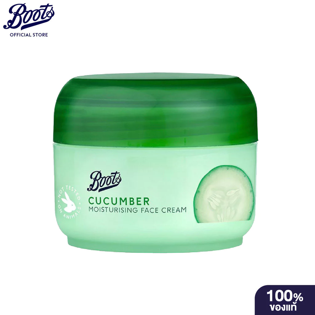 Boots Cucumber Moisturising Face Cream 100Ml บู๊ทส์ คิวคัมเบอร์ มอยเจอร์ไรซิ่ง เฟซ ครีม 100มล.