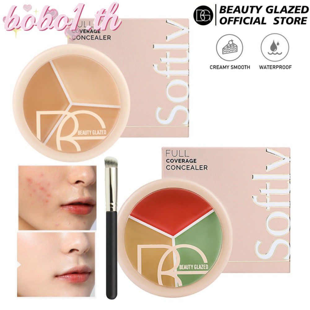 [GIFT]BEAUTY GLAZED CONCEALER Cream Natural Matte Three-color CONCEALER Cover Spots Waterproof Cosme