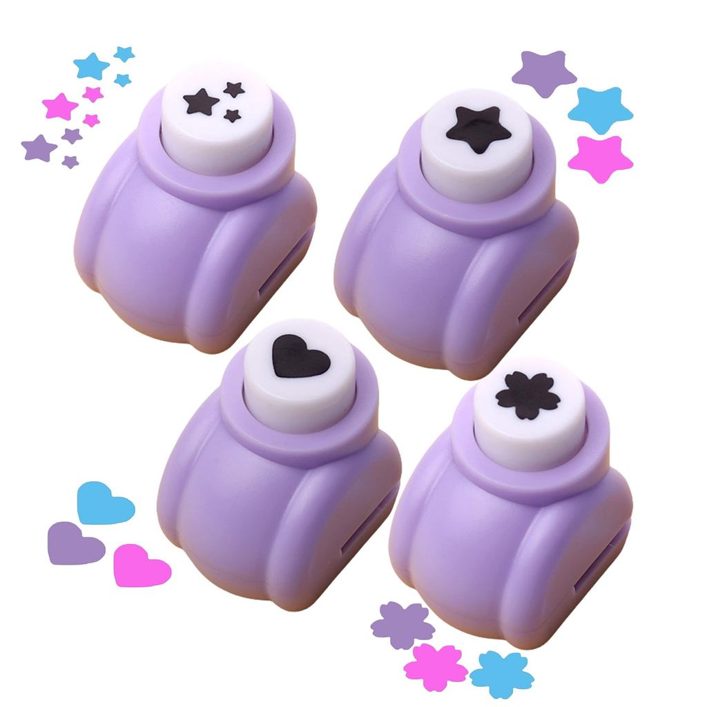 🎨 square puncher คุณภาพญี่ปุ่น เซ็ตเครื่องเจาะกระดาษ 4 ชิ้น ลายดาว หัวใจ