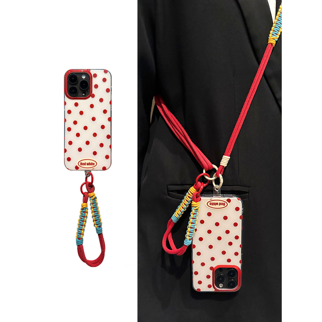 TE50 สําหรับ iphone กันกระแทกเกาหลีน่ารักเคสโทรศัพท์ 18PRO/17PRO/16 PRO MAX กรณี/15 PRO MAX 16 PLUS 14pro MAX 16pro 12pro 11 ที่ถอดออกได้เชือกเส้นเล็กผู้หญิงการ์ตูน Art ins สายคล้องสําหรับสาว