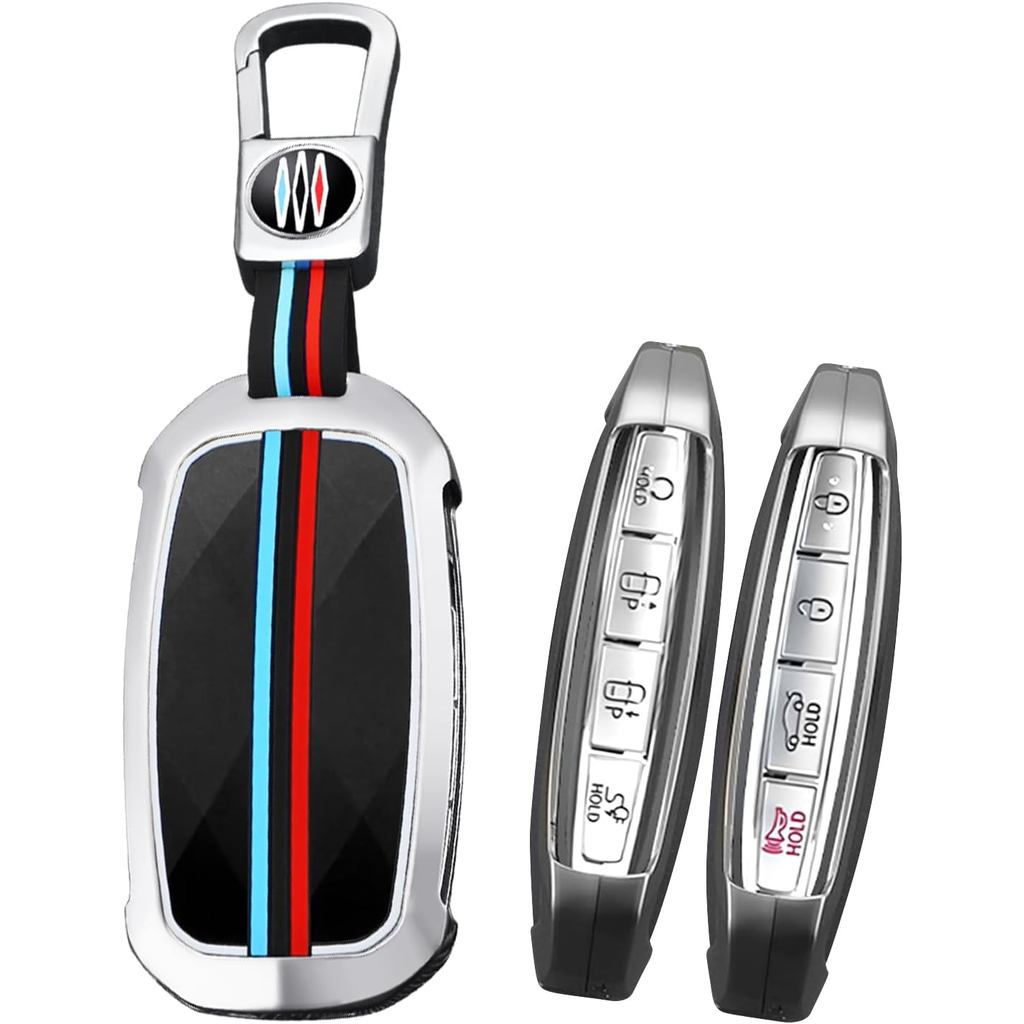 สังกะสีอัลลอยด์ Key Fob พร้อมพวงกุญแจ Fit สําหรับ Genesis GV60 GV80 G70 G90 2025 2024 2023 รถ Key Ca