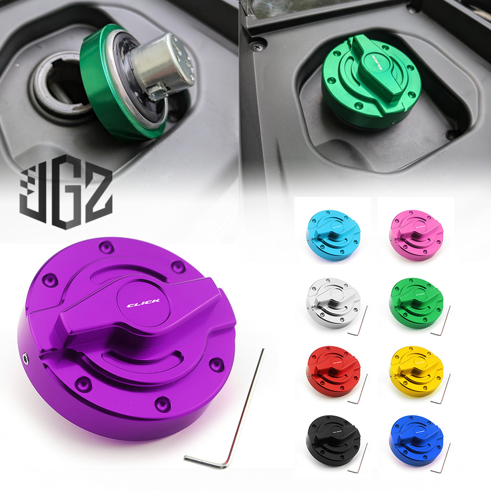 1PCS สําหรับ HONDA CLICK 125 150 160 i v1 v2 v3 CNC อลูมิเนียมรถจักรยานยนต์การใช้ถังฝาครอบคุณภาพสูง CNC Machined แก๊สหมวกทนทาน