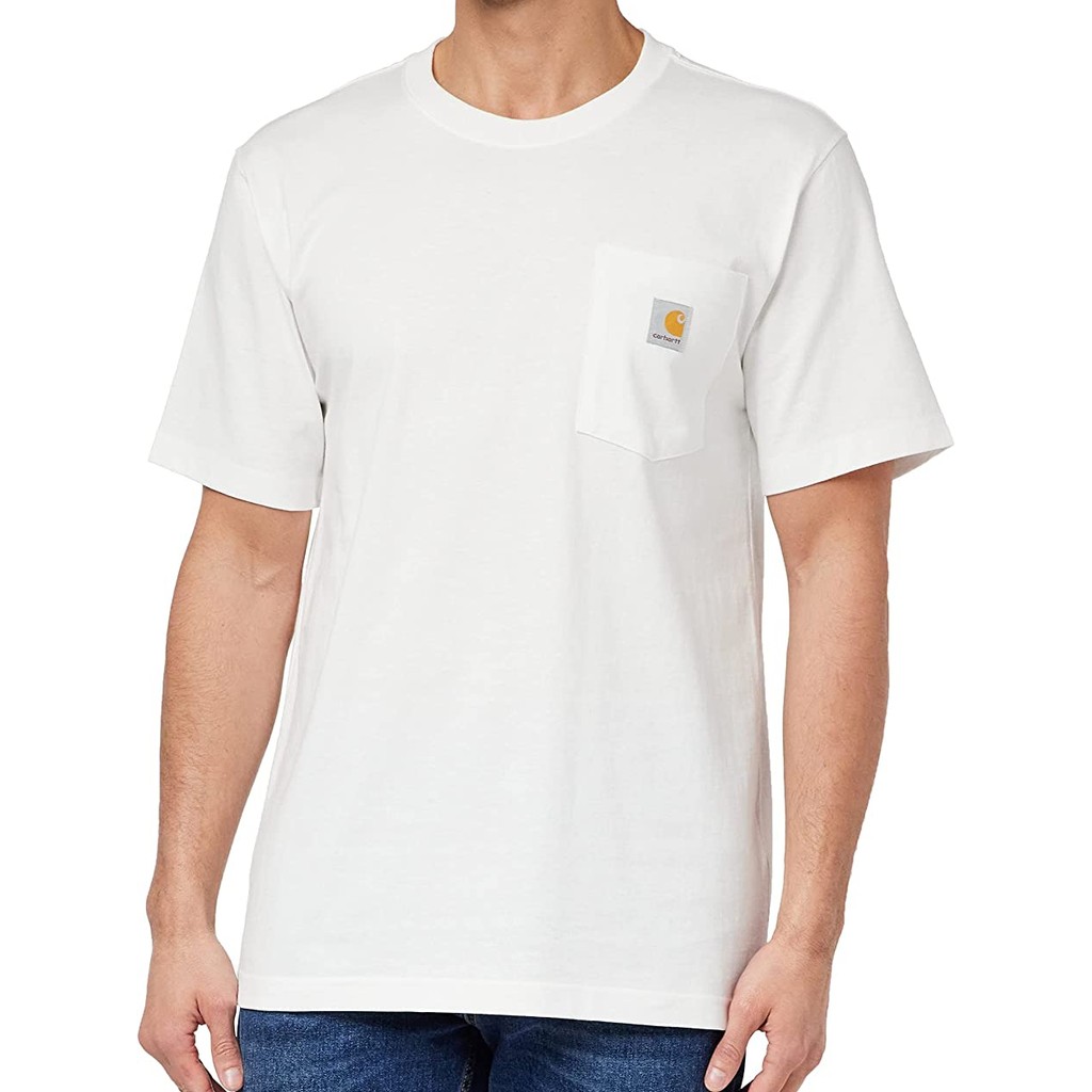 Carhartt K87 เสื้อยืดแขนสั้น คอกลม มีกระเป๋า สำหรับผู้ชาย จากผ้าฝ้าย