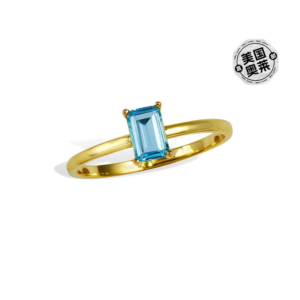 Savvy cie jewels18K Gold Vemeil Birthstone Ring-December Blue Topaz