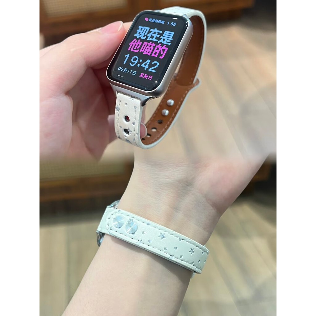 Star Slim สายหนังสําหรับ Samsung Galaxy Fit 3 สายนาฬิกาอัจฉริยะสําหรับ Samsung Fit3 สร้อยข้อมือสายรัดข้อมืออุปกรณ์เสริม