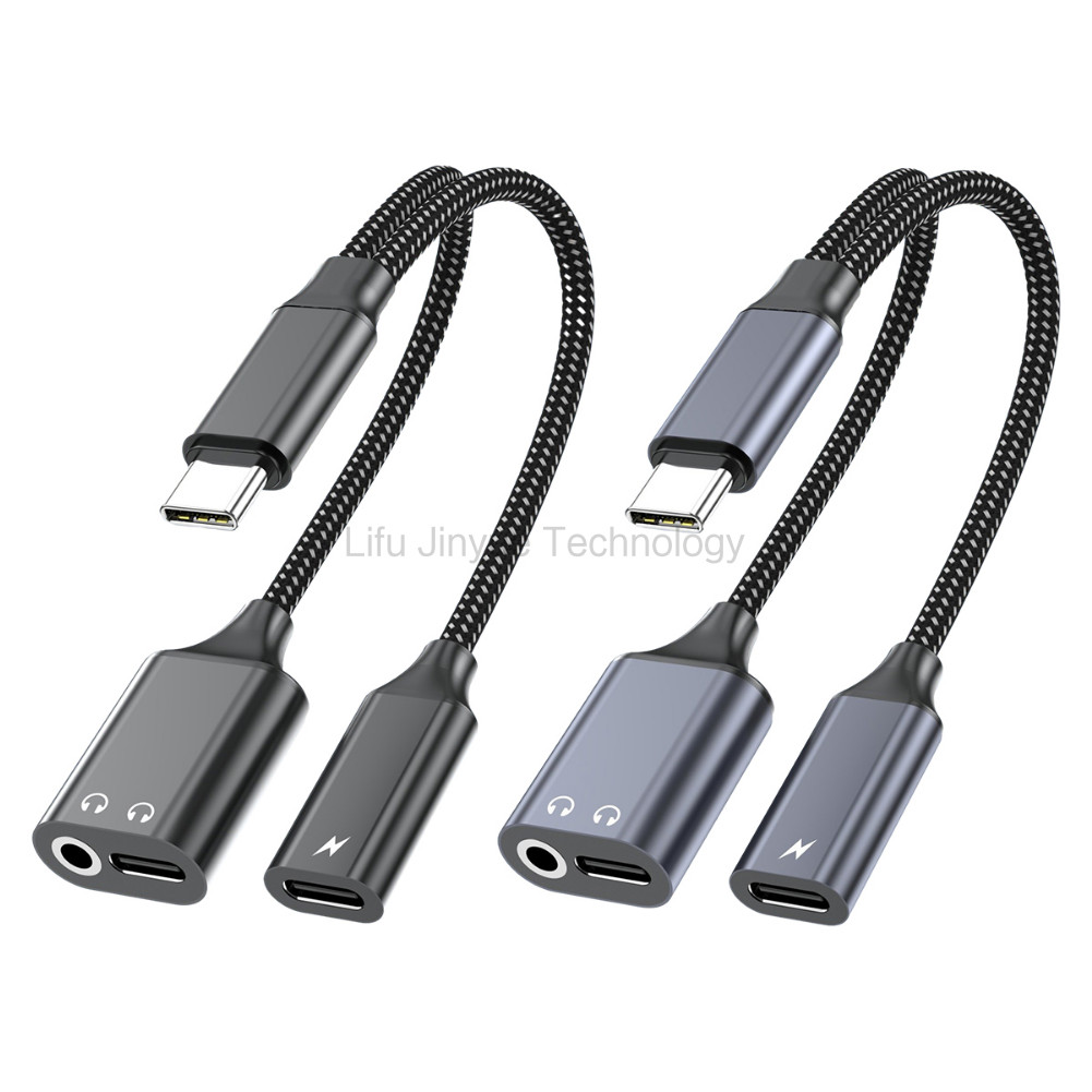 LIKAIYUE ใหม่ 3 IN 1 USB C Splitter พร้อม Dual Audio USB C และแจ็ค 3.5 มม.อะแดปเตอร์หูฟังประเภท C Fast Charger สําหรับ Samsung Huawei