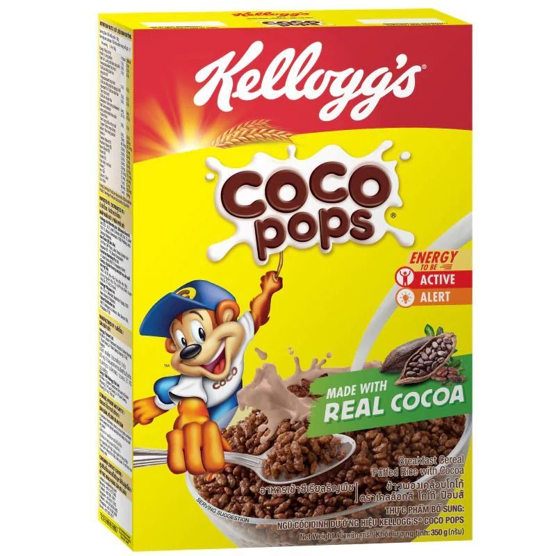 เคลล็อกส์อาหารเช้าโกโก้ป๊อป 350กรัม Kelloggs Cereal Cocoa Pop 350g. [หมายเลขบาร์โค้ด 8852756304077 ]
