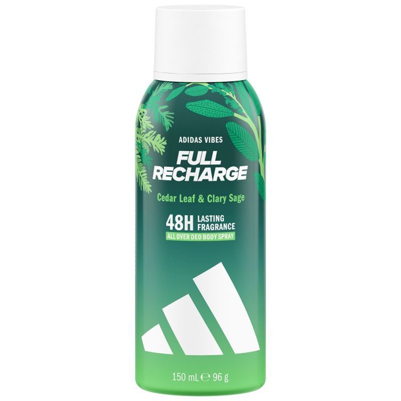 อาดิดาสบอดี้สเปรย์ไวบส์ฟูลรีชาร์จดิโอ 150มล. Adidas Vibes Full Recharge Deo Body Spray 150ml. [3616305924353]