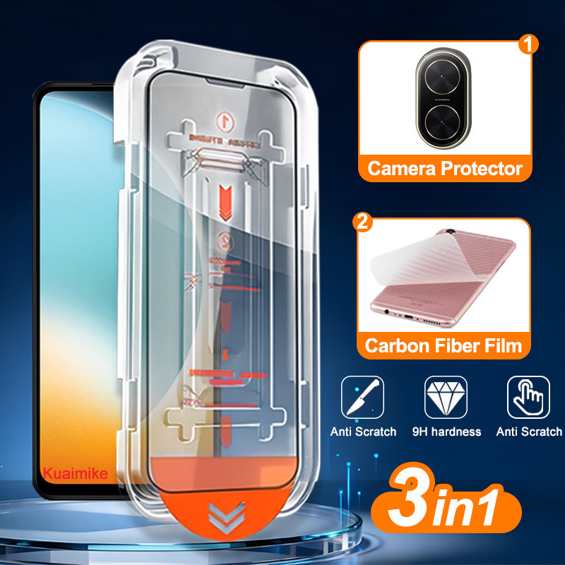 3 in 1 POCO C71 ฟิล์มกระจกนิรภัยสําหรับ Xiaomi POCO X8 Pro Max X7 M8 M7 F8 Ultra F7 Pro C85 C71 C75 C65 Mi 17 Ultra 17 Pro Max ติดตั้งง่ายป้องกันหน้าจอ + เลนส์ + ฟิล์มด้านหลัง + ฟิล์ม + ฟิล์ม + ฟิล์ม + ฟิล์มป้องกัน