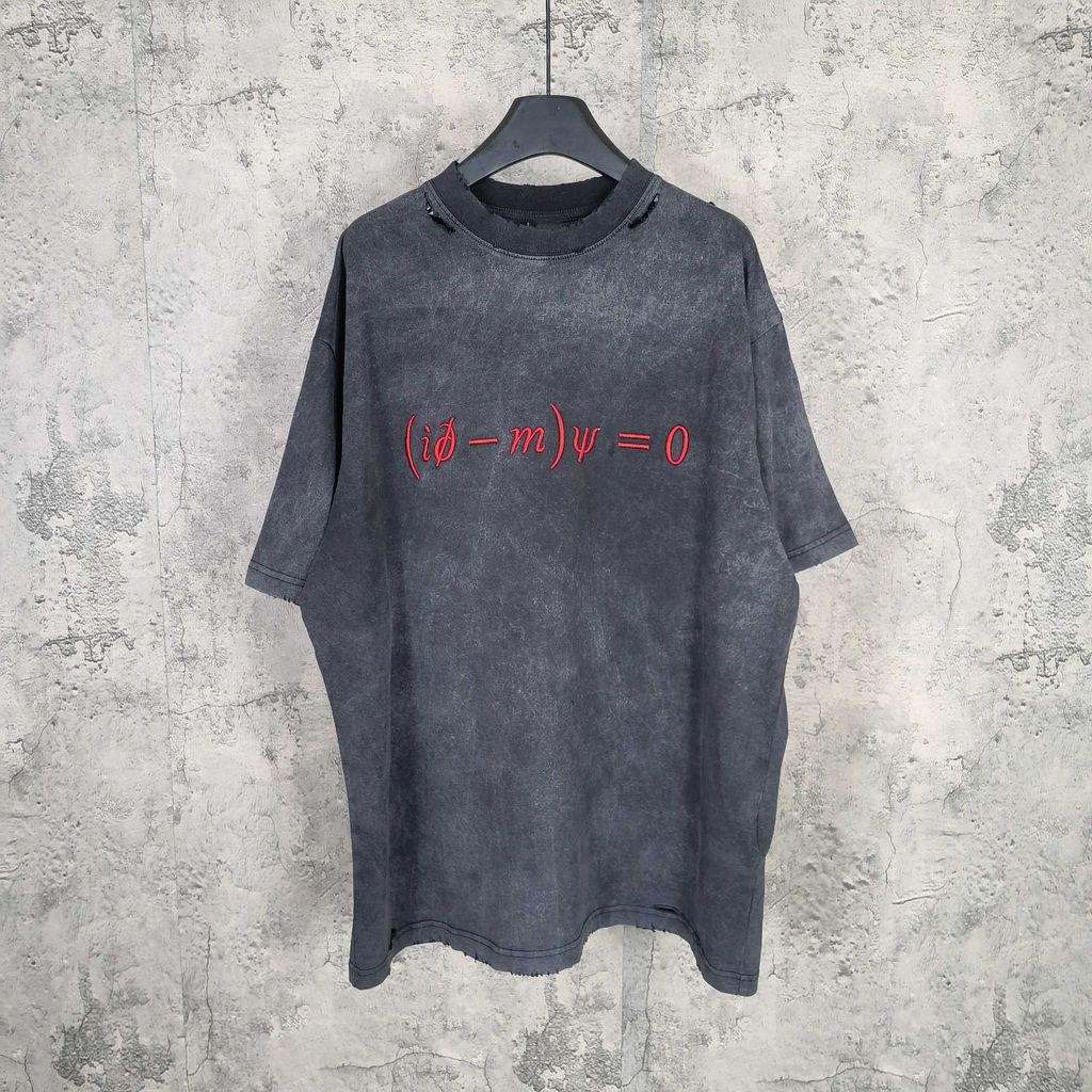B-LCG * สูตรใหม่เย็บปักถักร้อยล้างน้ําฝอยหลวมรอบคอแขนสั้นเสื้อยืดมีความสุข