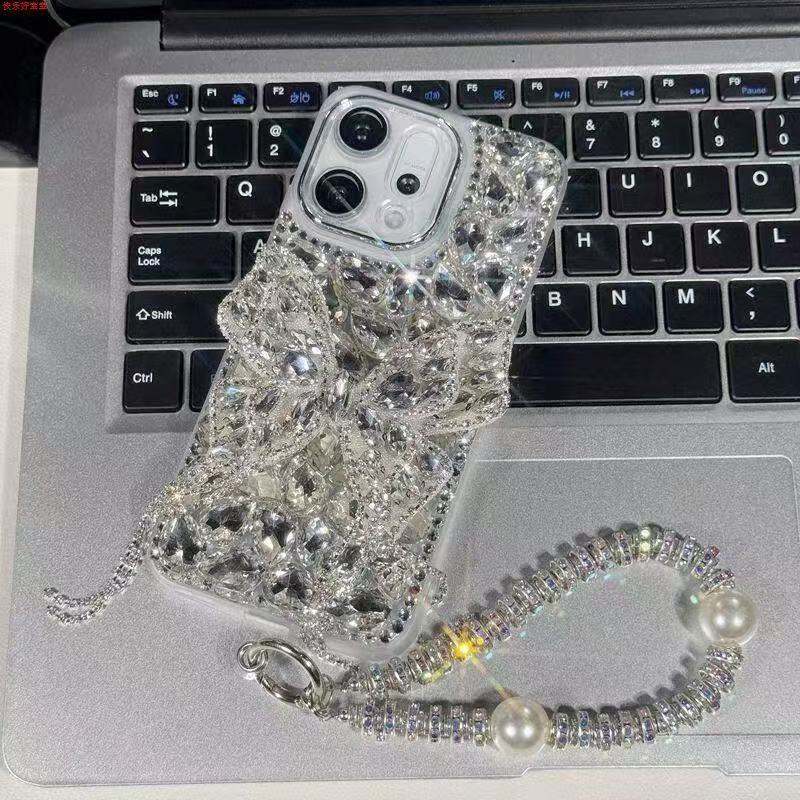 Gitter ผีเสื้อเคสโทรศัพท์สําหรับ OPPO ค้นหา X9 Pro X8 X7 X5 X8Pro N3 N5 Full-Coverd พร้อมสายคล้อง