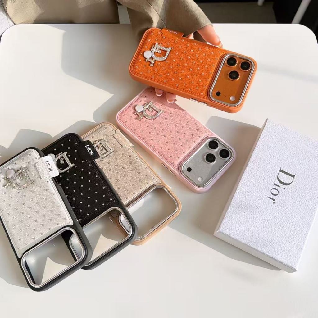 3D เคสโทรศัพท์หนังพลอยน่ารักสําหรับ iPhone 17 16 15 14 13 Max เคสโทรศัพท์