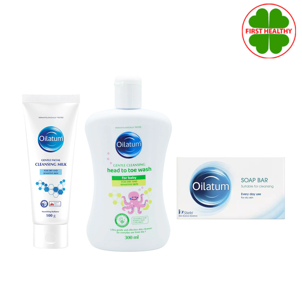 Oilatum Gentle Cleansing Head to Toe Wash 300 ml / Soothing Moisture Rich Cream 200g