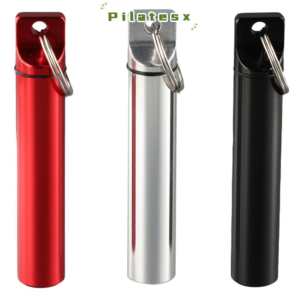 PILATESX 3 ชิ้นผู้ถือไม้จิ้มฟัน,สีดํา + เงิน + สีแดงอลูมิเนียมไม้จิ้มฟันผู้ถือ, 0.64 ออนซ์ 3.8 X 0.67 นิ้วไม้จิ้มฟัน Dispensers Home