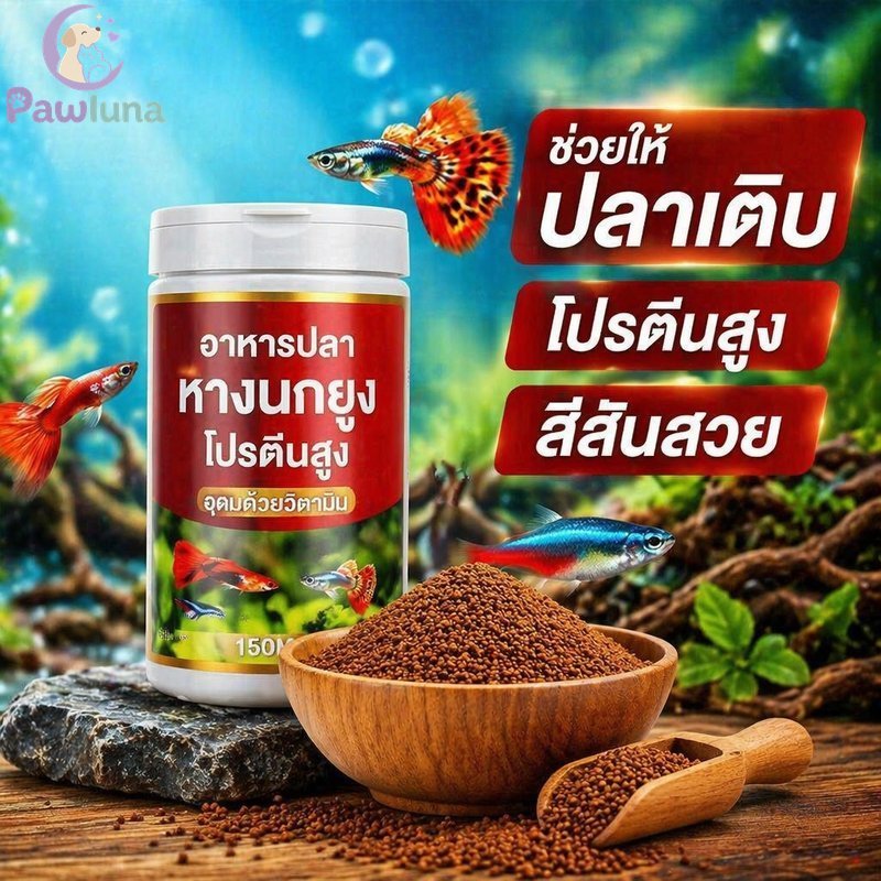 อาหารปลาหางนกยูง 150Ml โปรตีนสูงช้าจมสูตรธรรมชาติ Tropical ปลาประดับขนาดเล็ก
