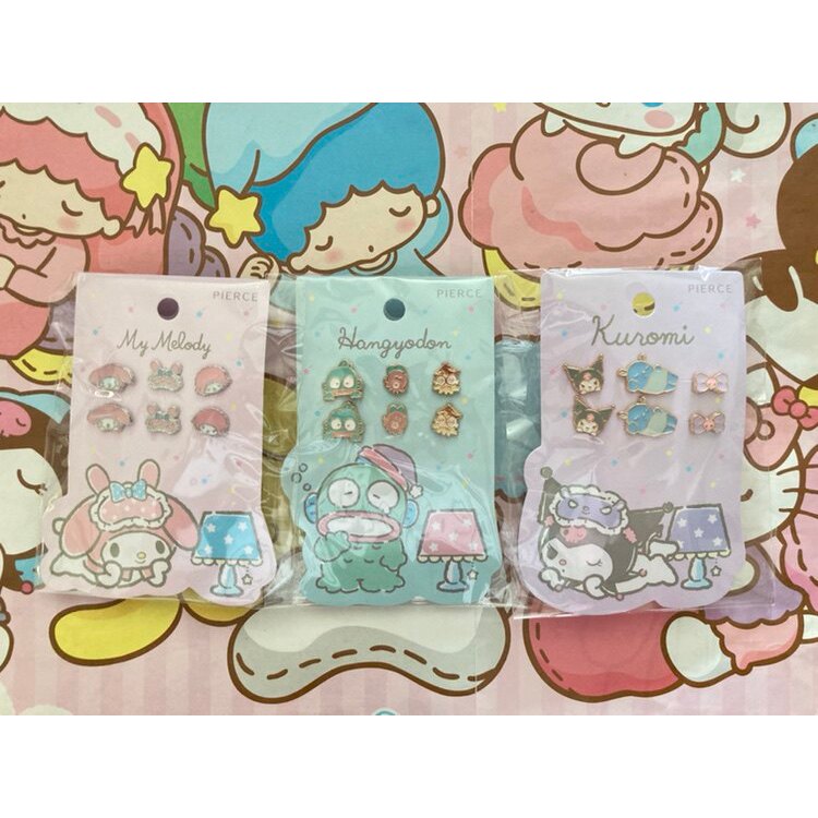 Sanrio Melody Melody Sheep Mermaid Hanton Ugly Fish Kuromi ต่างหูสตั๊ดญี่ปุ่น
