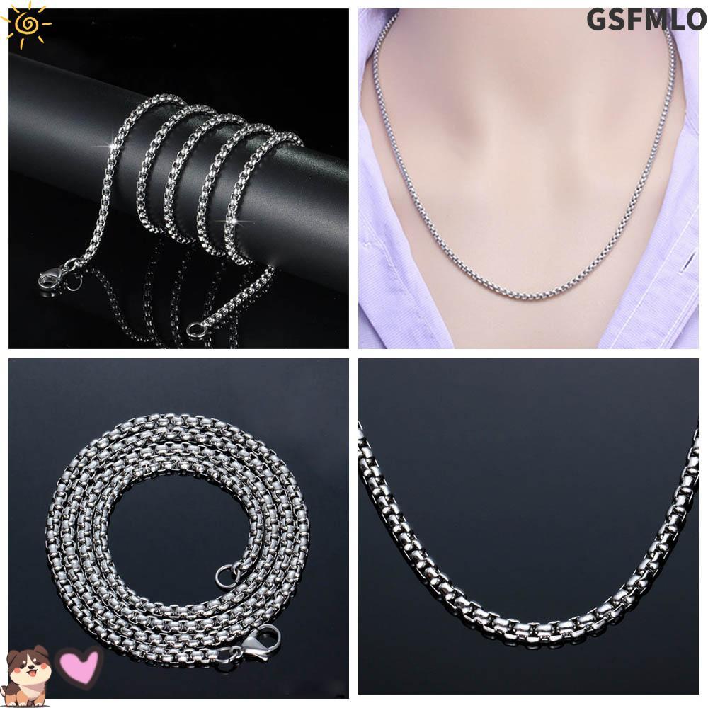 GSFMLO สร้อยคอสแตนเลสสีเงินเครื่องประดับ Cool Statement