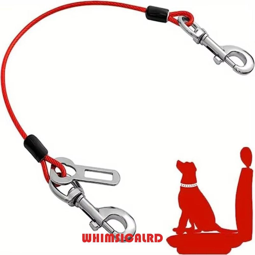 WHIMSICALRD เข็มขัดนิรภัยสุนัข, สายรัดรถสุนัขสแตนเลสที่ปลอดภัย, เชือกลวดทนทาน Comfy Chew-Proof สายจูงความปลอดภัยสัตว์เลี้ยงใช้อัตโนมัติ