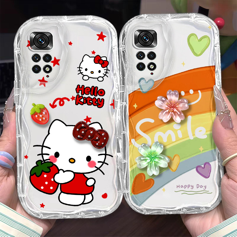 สําหรับ Redmi note 11 note 11S note 11 PRO 4G 5G ซิลิโคน TPU anti drop เคสโทรศัพท์ความงามน่ารักการ์ตูนที่กําหนดเอง SMT ดอกทานตะวัน Rainbow ออกแบบใหม่สําหรับสาว