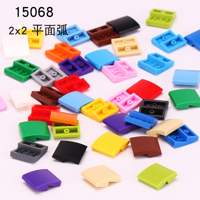 ใช้งานร่วมกับ 15068 Building Block อุปกรณ์เสริมประกอบ MOC อะไหล่ 2x2 Glossy โค้งแบนอิฐโค้ง