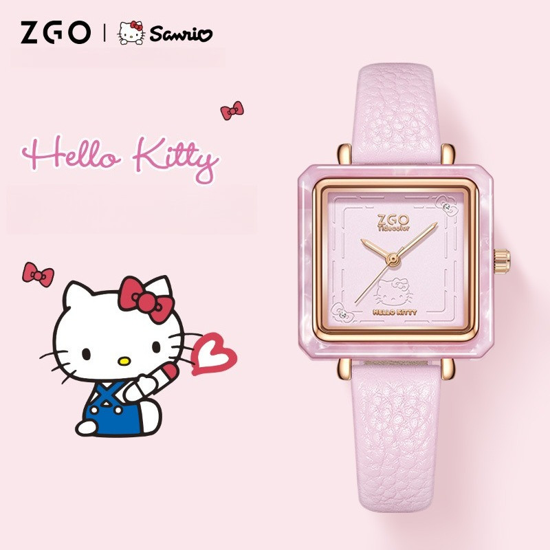 ZGO Joint Watch HelloKitty Square Small Dial Korean Casual Ladies Quartz Watch
