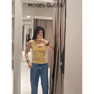 MOSESQUEEN ชุดชั้นในแบบผ้าฝ้ายพื้นฐาน ดอปามีน ไม่มีกระโปรง ใส่ได้ทุกฤดูร้อน ใช้ได้หลายวิธี ตัวชั้นในหลวม ไม่มีแขน #63884