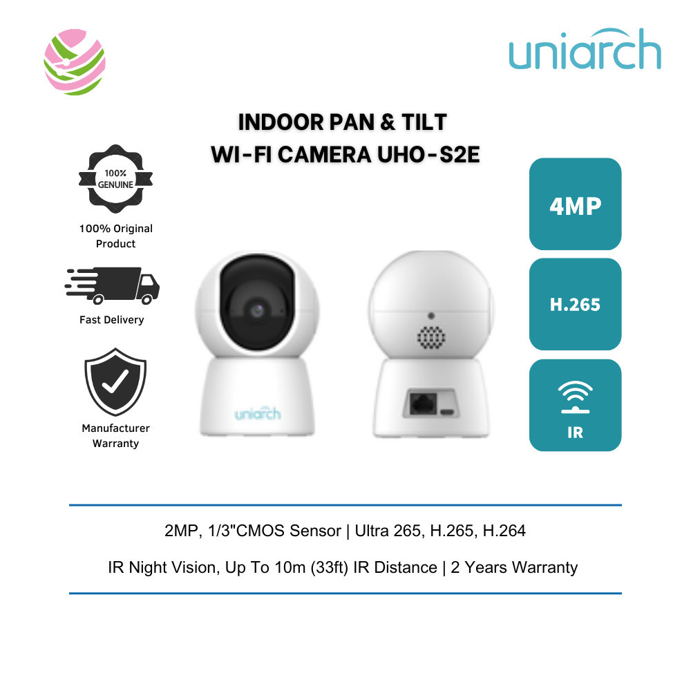 Uniarch 2MP Indoor Pan & Tilt Wi-Fi Camera IR night vision - Uho-S2E