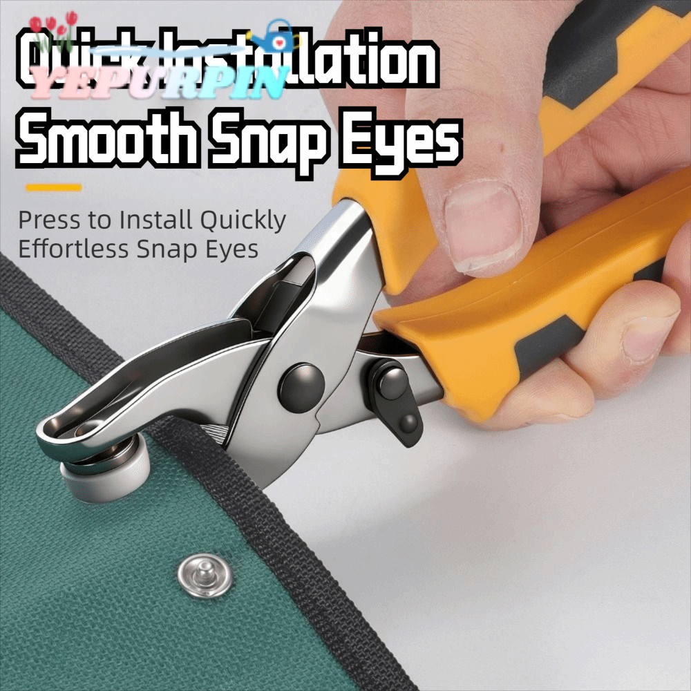 YEPURPIN Snap Fastener การตั้งค่าคีม,มือถือ Heavy Duty รูตาไก่ Punch เครื่องมือ,ใช้งานง่ายลื่นจับโลหะ Air Hole Rivet Plier สําหรับงานฝีมือหนัง DIY โครงการ