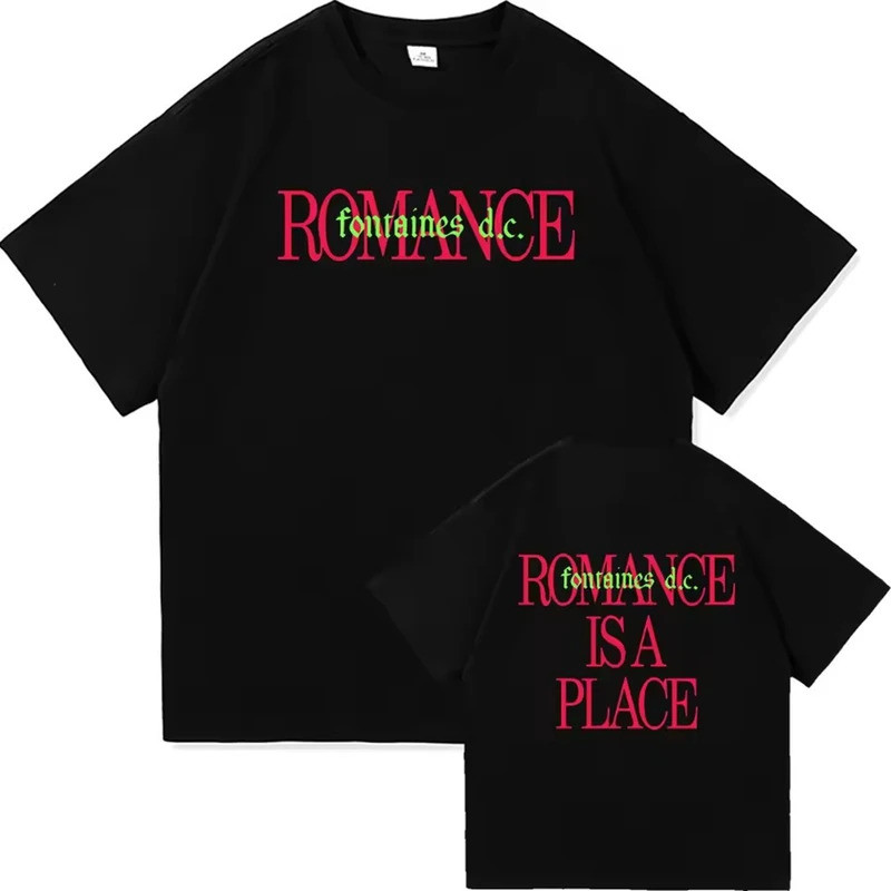 เสื้อยืดผู้ชาย Fontaines D.C. Romance รุ่นใหม่ เสื้อยืดคอกลมแขนสั้น พิมพ์ลาย รุ่น 50511