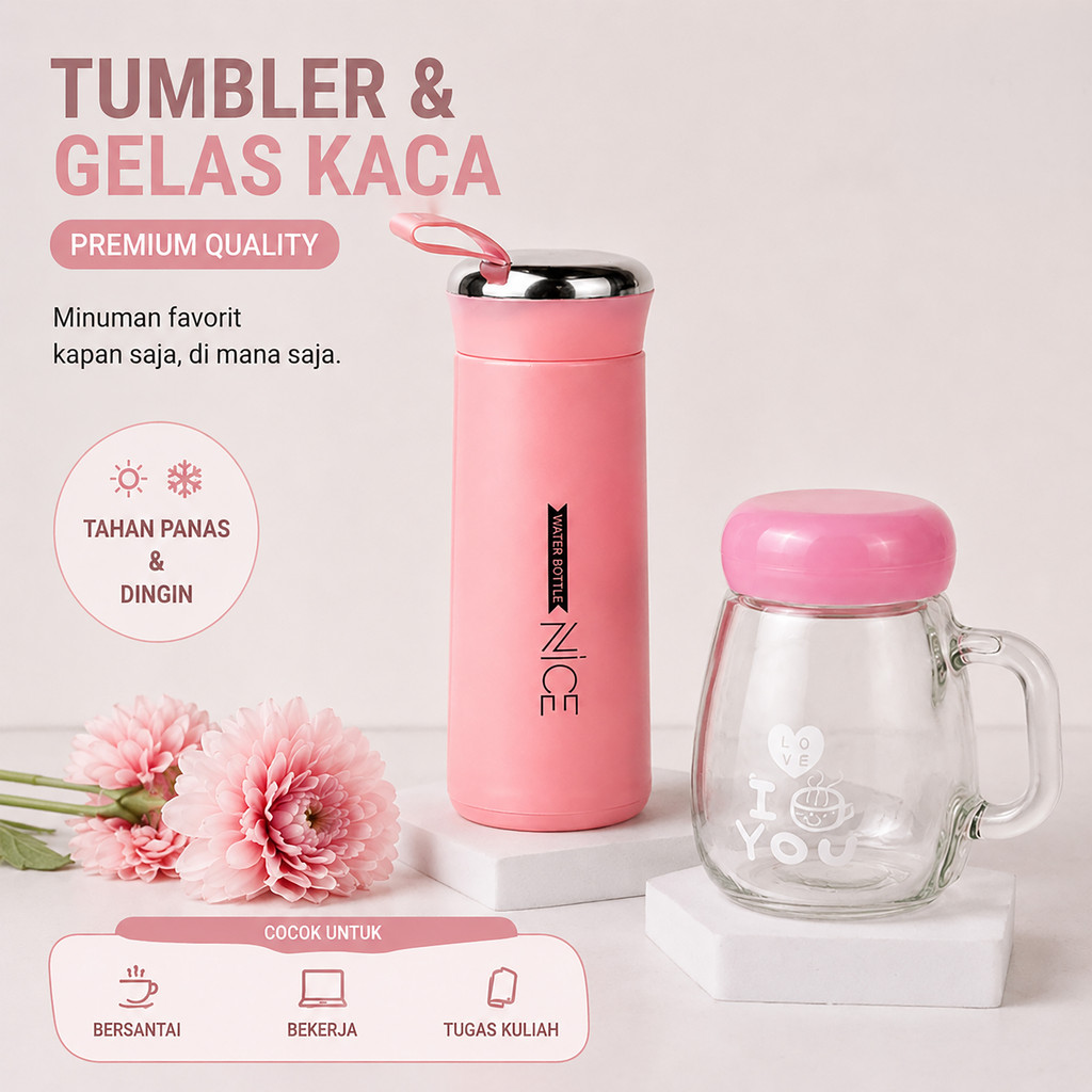 HA Tumbler & Mini Glass Cup 400 - 500 Ml