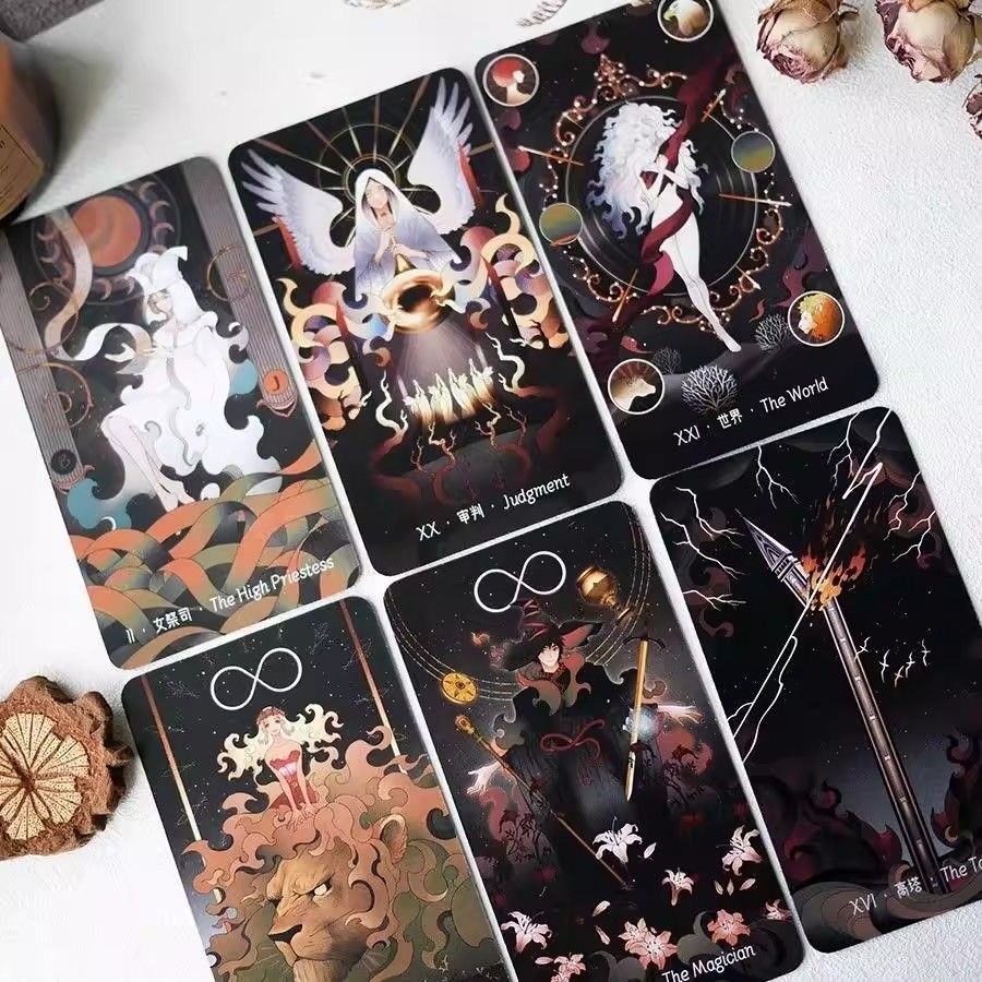 ดาวส่องสว่าง Night Oracle การ์ด 78 ไพ่ทาโรต์ Divination Edition FortuneTelling Deck Borad เล่นเกม Tarot Deck