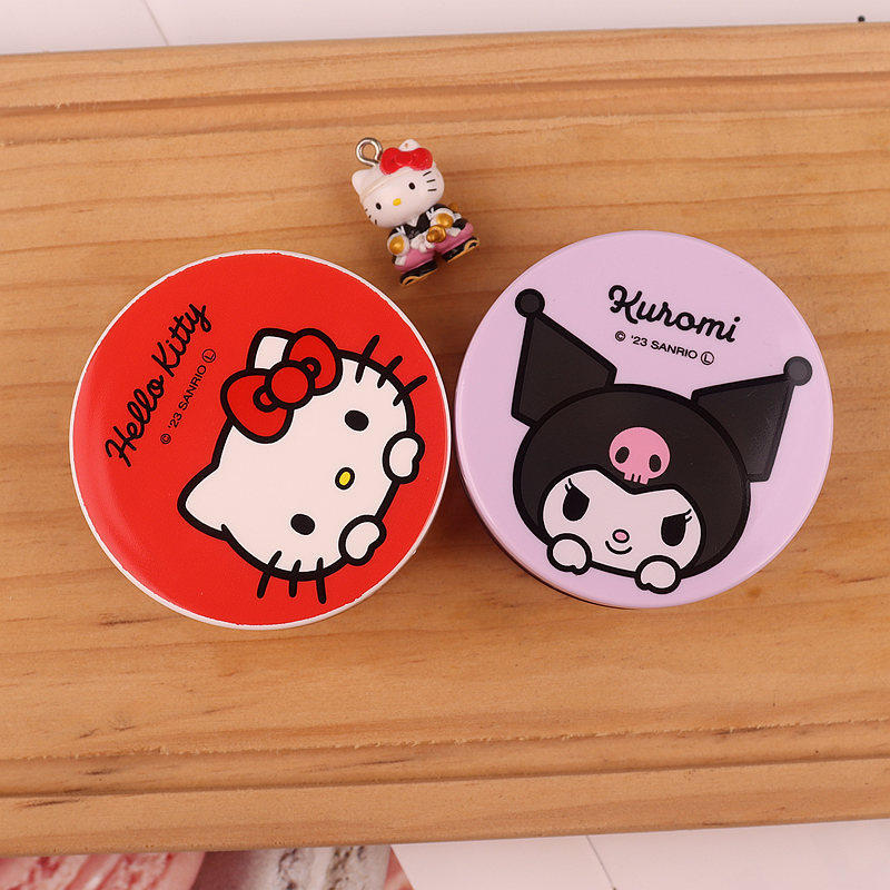Japan Sanrio Authorized Kuromi Hello Kitty Cream Packing Box Travel Can Cartoon Small Object Storage