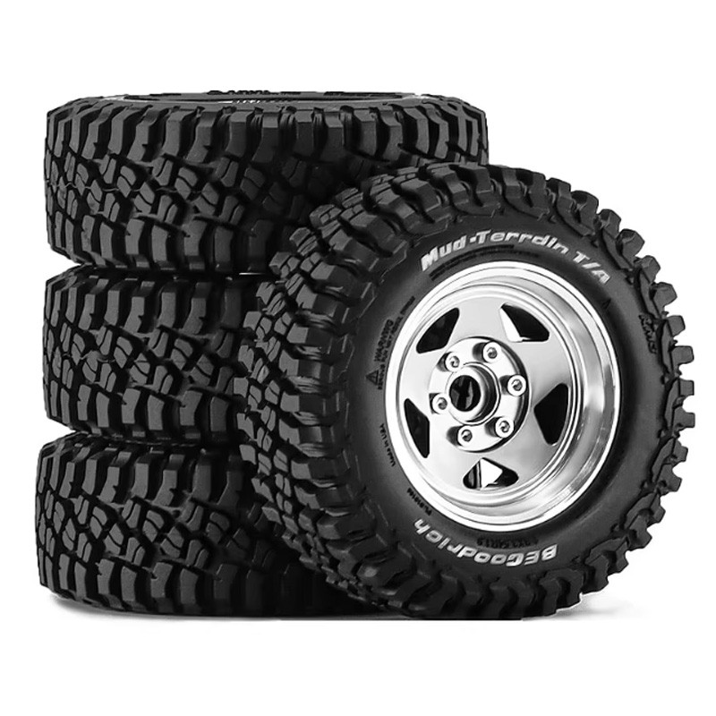 สําหรับ MN128 MN82 MJX H12Y H12Y + H12P D90 1/12 1.9 "Beadlock ล้อยางขอบ + ยาง OD 90 มม.12 มม.Hex RC Crawler อัพเกรด