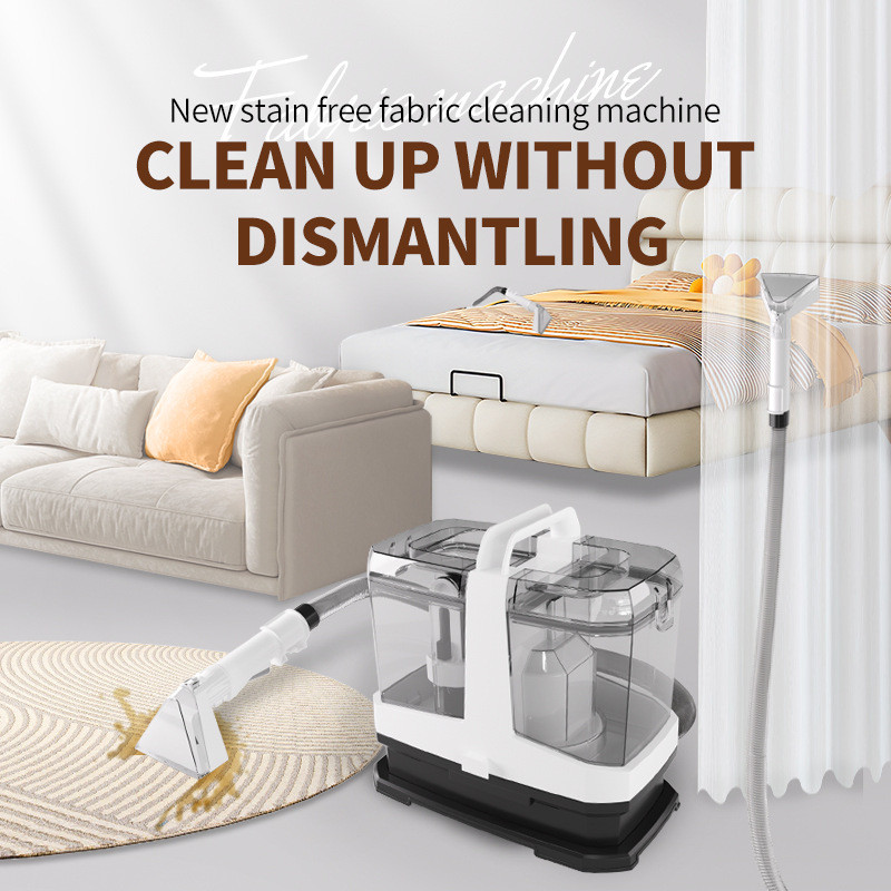 Fabric cleaning machine, multifunctional spray-extract cleaning machine with dual water tanks, sofa 