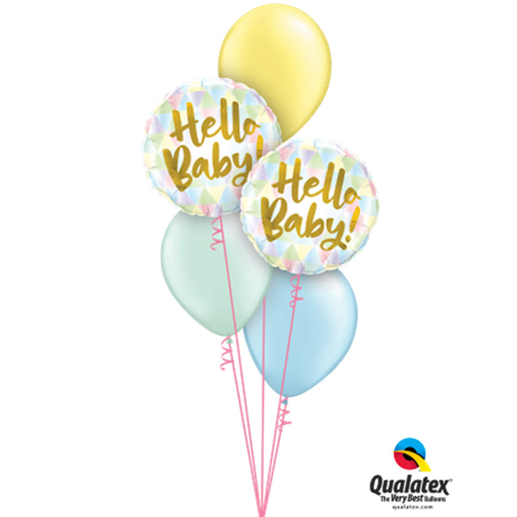 การพิมพ์ฟิล์มอลูมิเนียมนําเข้า 60 ซม. hello baby hello Baby Party Party ตกแต่งอาบน้ําเด็ก