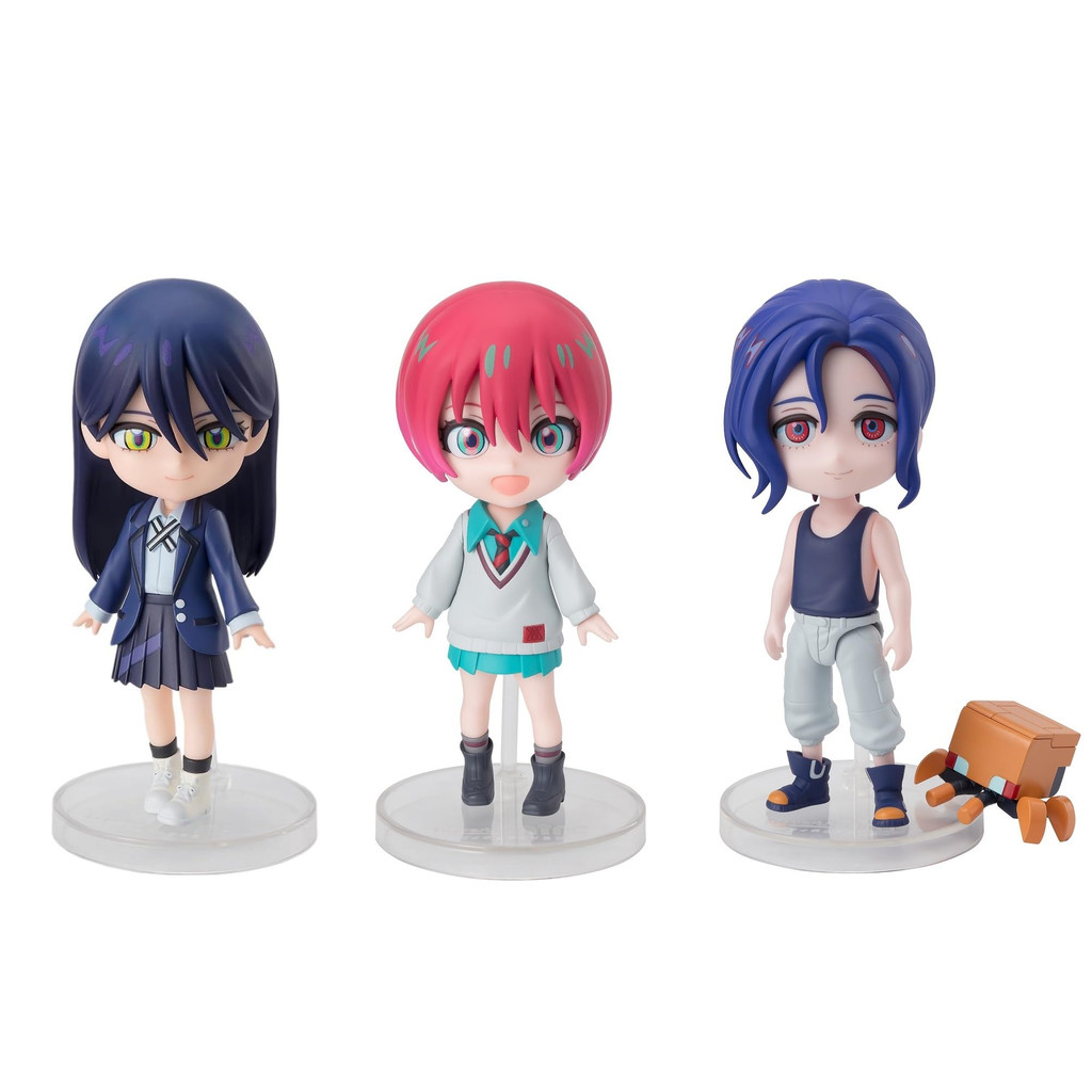 TAMASHII NATIONS ฟิกเกอร์อาร์ตส์ มินิ กันดัม GQuuuuuuX เซ็ต 3 ตัว (อามาเตะ ยูซุริฮะ (มาจุ)/นยาน/ชูจิ อิโต) ขนาดประมาณ 90 มม. ผลิตจาก PVC&ABS พร้อมสี