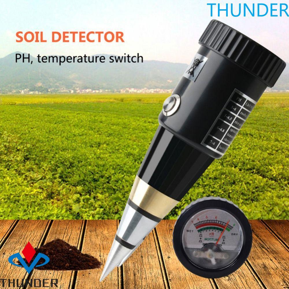 THUNDER ความชื้นดิน PH Meter, 2 in1 กรวยรูปร่างเซ็นเซอร์โลหะ Probe, เครื่องวัดความเป็นกรดดินมือถือ ABS ไม่มีแบตเตอรี่ดินความเป็นกรดเครื่องทดสอบชื้นมืออาชีพการเกษตร