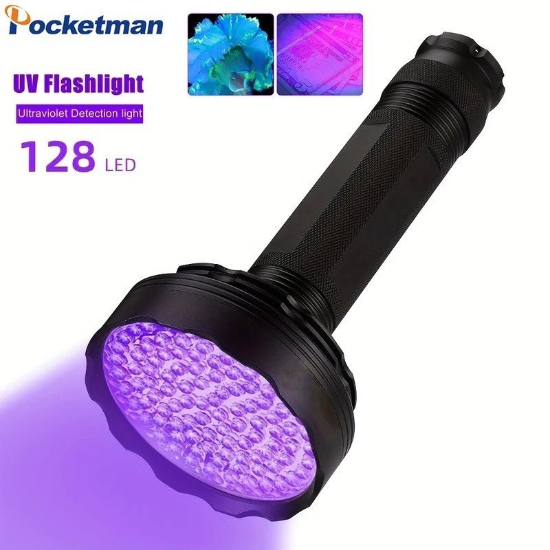 ไฟฉายแสงสีดํา 395nm ไฟฉายแสงอัลตราไวโอเลตไฟฉาย UV เครื่องตรวจจับแสง UV สําหรับสัตว์เลี้ยงคราบปัสสาวะ