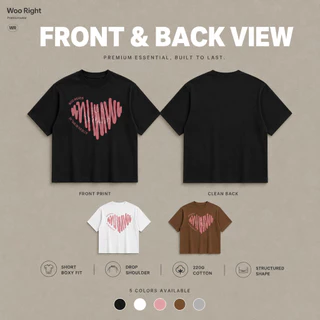 COD จัดส่งตลอด 24 ชั่วโมง Woo Right Boxy crop tee เสื้อยืด เสื้อยืด oversize เสื้อยืดผู้ชาย ชายหญิงใส่ได้ คอกลม