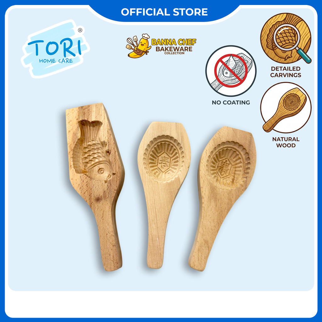 TOI HOME CARETM x BannaChef ไม้ Mooncake แม่พิมพ์ไม้ Mooncake แม่พิมพ์ Ang Ku Ku Ku Ku Kuuih แม่พิมพ