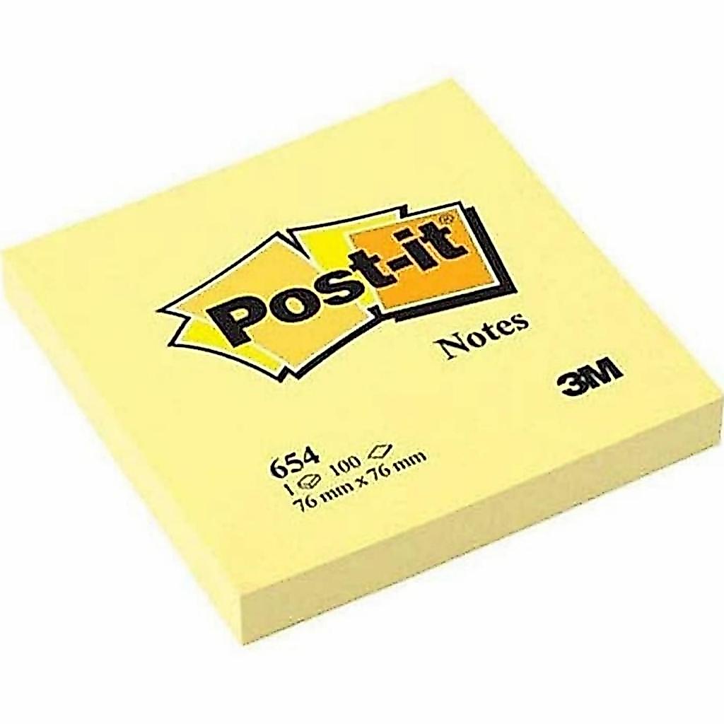 [SAVE BUNDLE] Post-it 3M 654-3PKY 76x76 มม. เนื้อหาดั้งเดิมสีเหลือง 3 แผ่น - จุใจ 300 แผ่น!