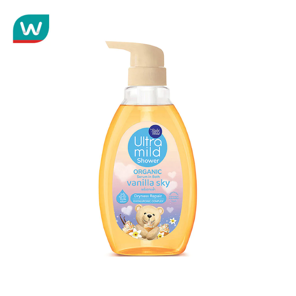 Ultra Mild อัลตร้ามายด์ บาย เบบี้มายด์ ชาวเวอร์ ออร์แกนิก เซรั่ม อิน บาธ วานิลลา สกาย 370 มล.