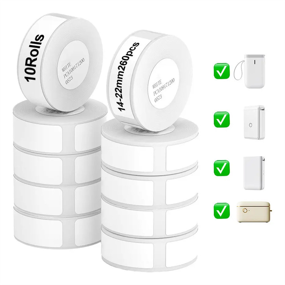 Niimbot Label Sticker Roll 14x22mm D11 D110 กระดาษความร้อนกันน้ํา 10 ม้วน