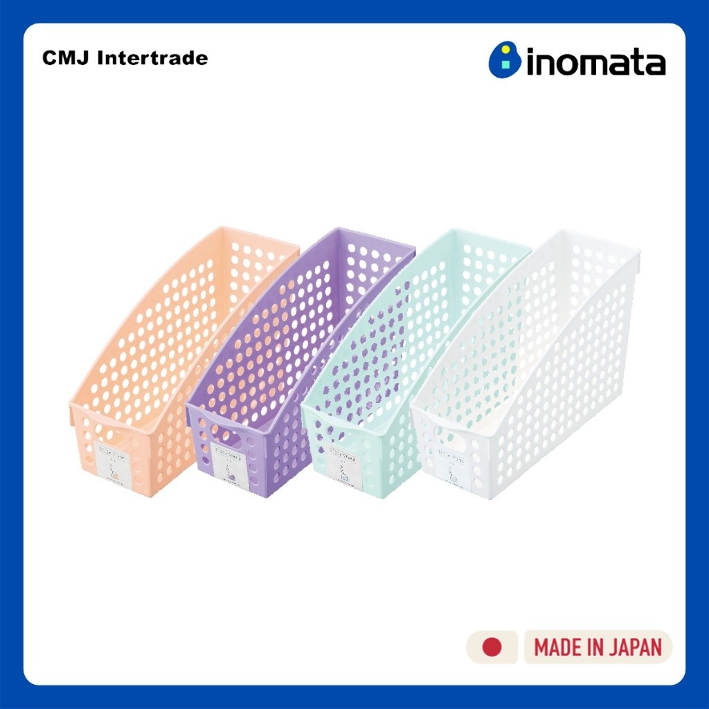 Inomata ตะกร้าอเนกประสงค์ ใส่ของใช้ในบ้าน นำเข้าจากญี่ปุ่น มีให้เลือก 4 สี ขาว ส้ม ฟ้า ม่วง (4575)