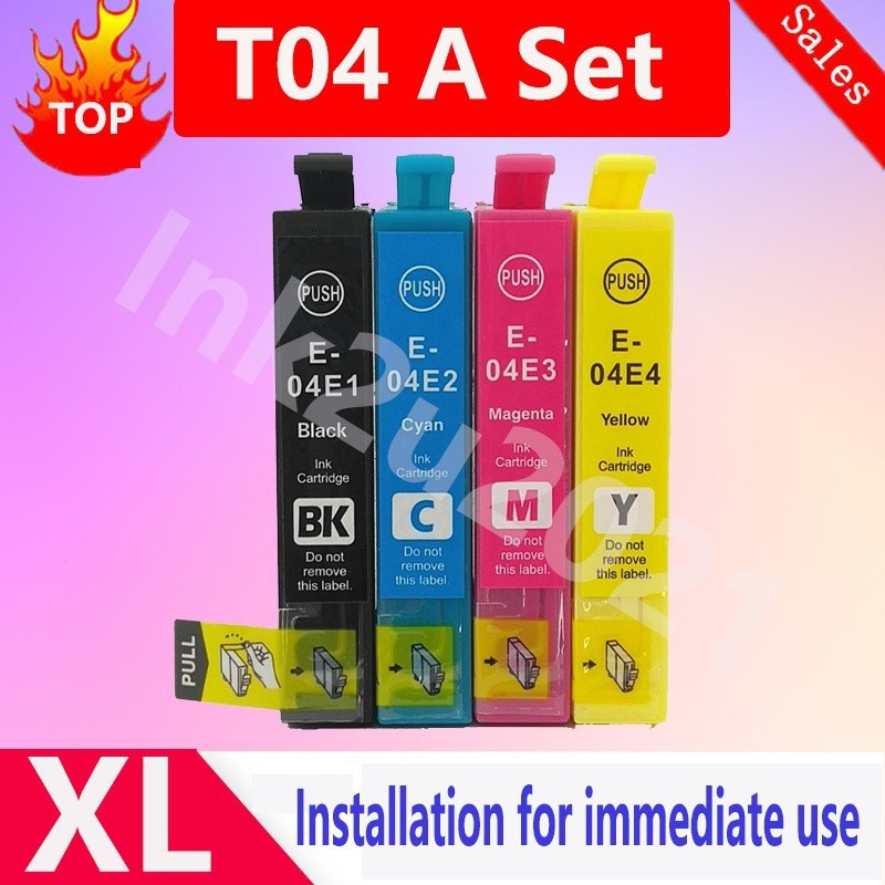 E-04E T04E T04E1 T04E2 T04E3 ตลับหมึกสําหรับ Epson Expression Home XP-2101 XP-4101 WF-2831 WF-2851 เ