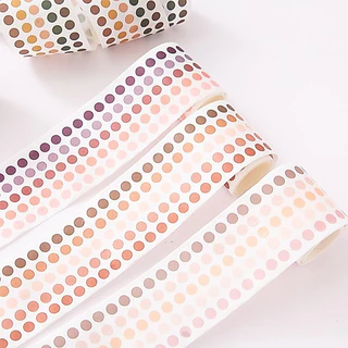 สติ๊กเกอร์วงกลม Washi Dot เขียนทับได้ (มากกว่า 1,000 ดวง) สติ๊กเกอร์ไดคัท ตกแต่งแพลนเนอร์ สมุด DIY