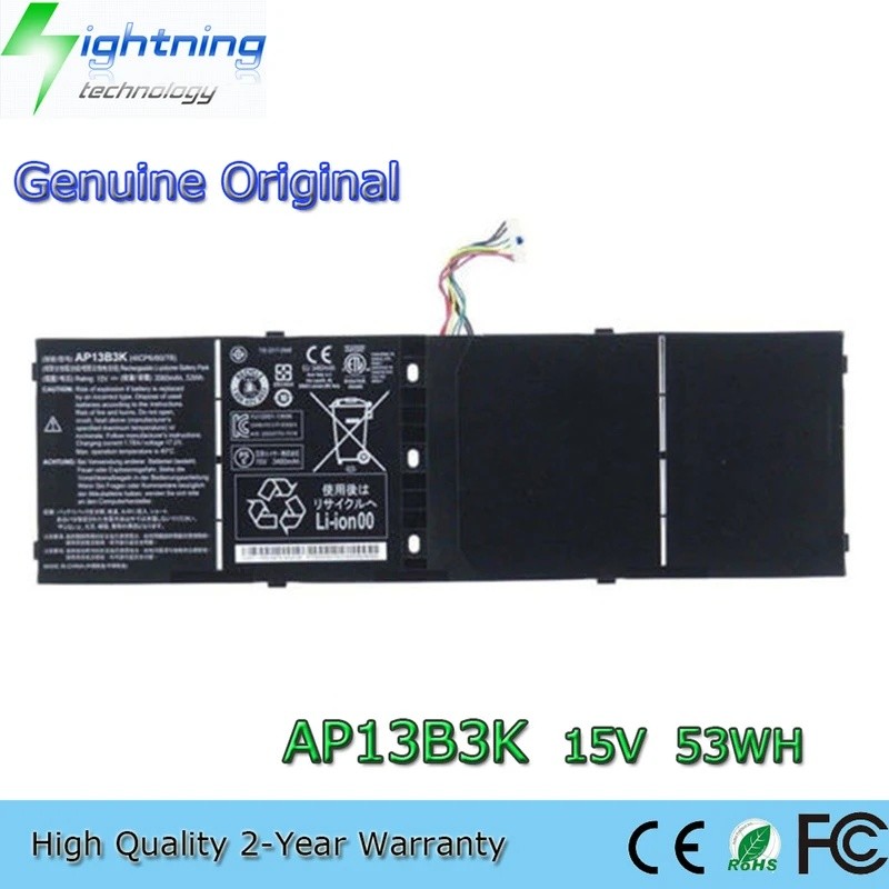 AP13B3K 15V 53Wh แบตเตอรี่แล็ปท็อปสําหรับ Acer Aspire V5-572 V5-573 V5-573G V5-573P AP13B8K ฯลฯ