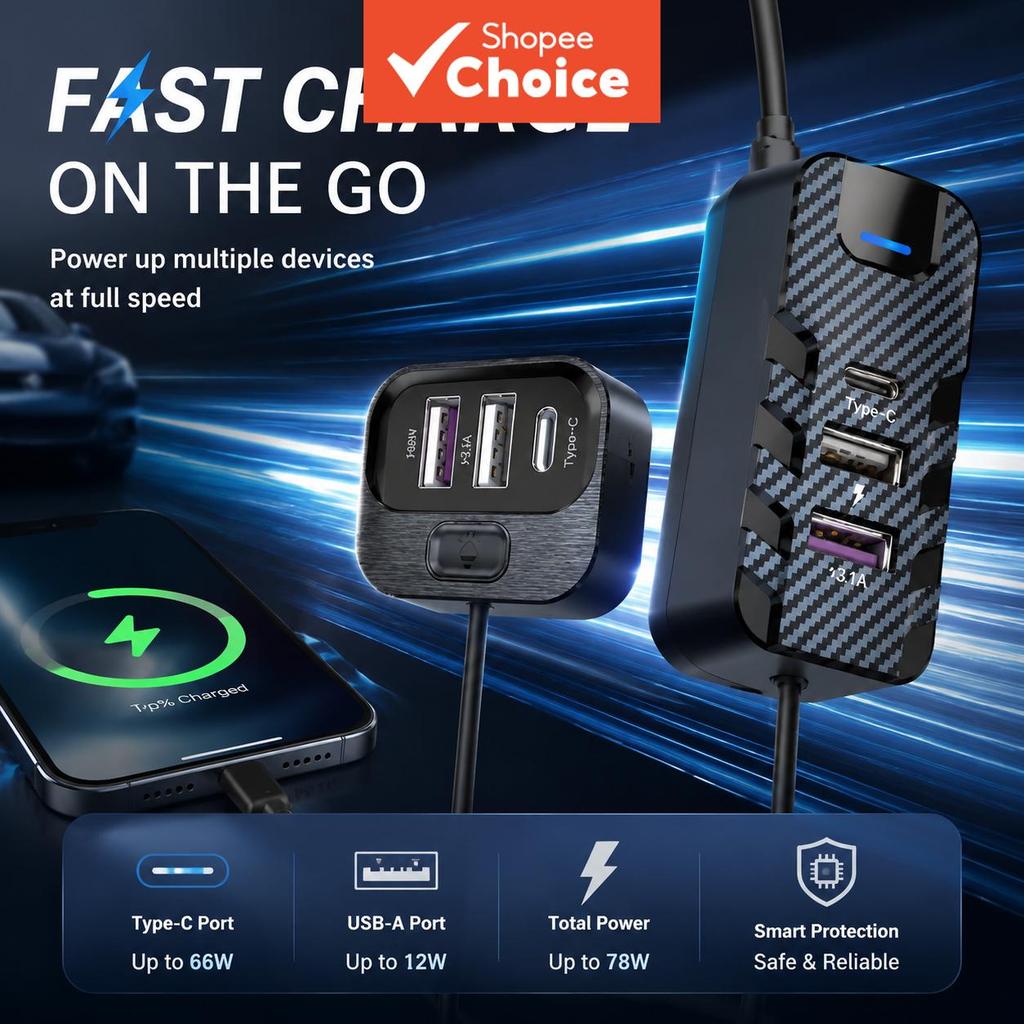 Dual Port 30w Fast Car Charger Adapter สําหรับ Iphone Samsung Xiaomi USB Charger