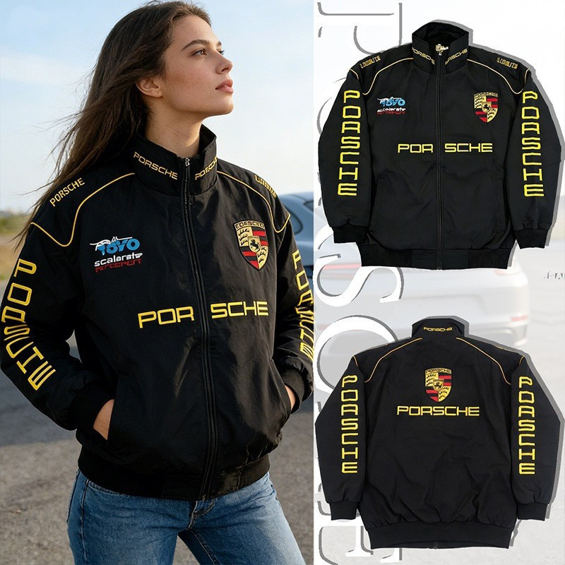 2025NEW[2025NEW] US ขนาด F1 Racing Jersey Jacket ปักรถจักรยานยนต์ Retro Casual Jacket Windbreaker ขี