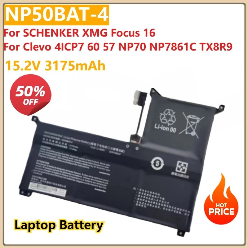สําหรับ Machenike F117-7 15.2V 3175mAh NP50BAT-4 แบตเตอรี่แล็ปท็อปสําหรับ SCHENKER XMG Focus 16 สําห